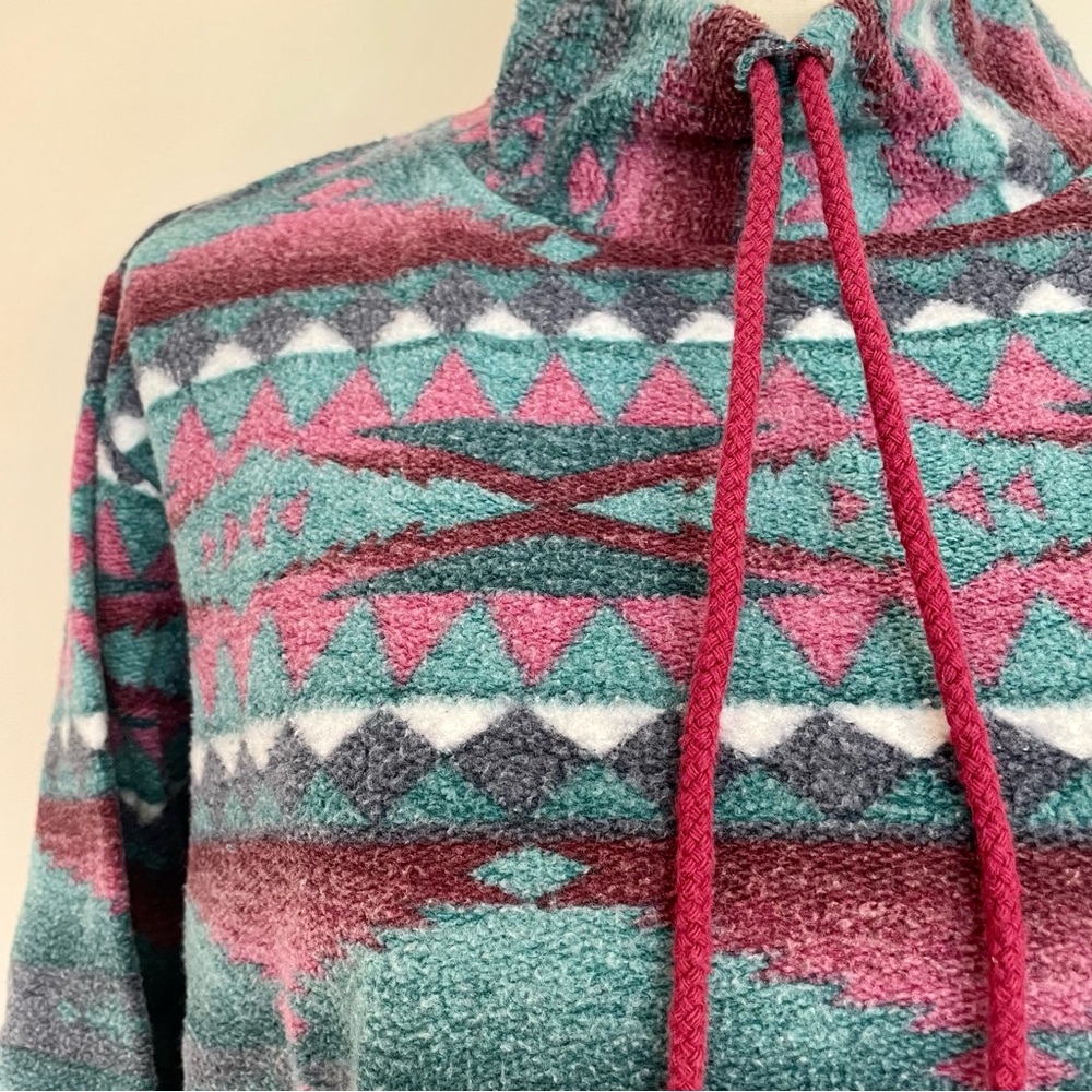 SOLD :: Vintage 90s Geometric Southwest Sweatshirt - Picture 3 of 4